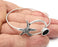 Starfish Silver Bracelet Brass Cuff Blank Bezel Glass Cabochon Base Adjustable Antique Silver Plated Brass (8mm blank) G27286