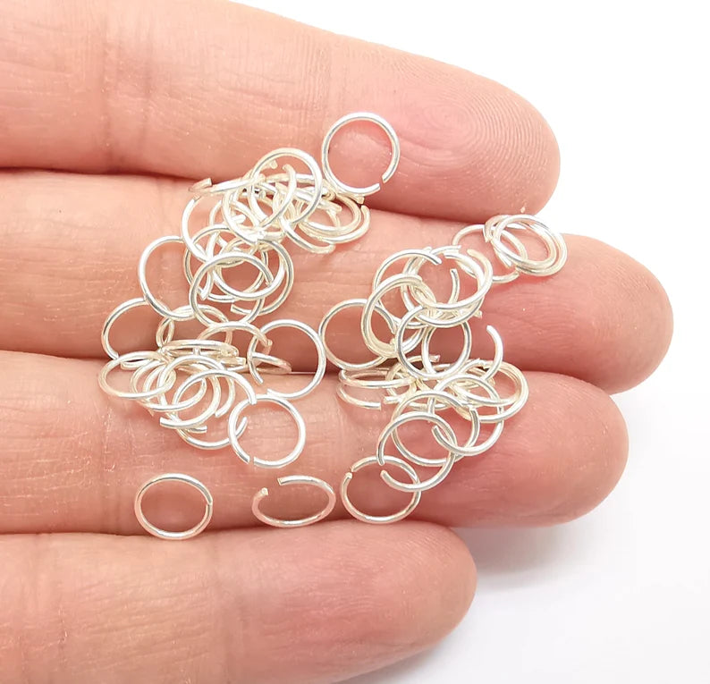 10 Solid Sterling Silver Jumpring (8mm) (Thickness 0.8mm - 20 Gauge) 925 Silver Jumpring Findings G30170