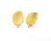Hammered Domed Earring Stud Base with Loop Matte Gold Plated Brass Earring 1 pair (24x18mm) G27294