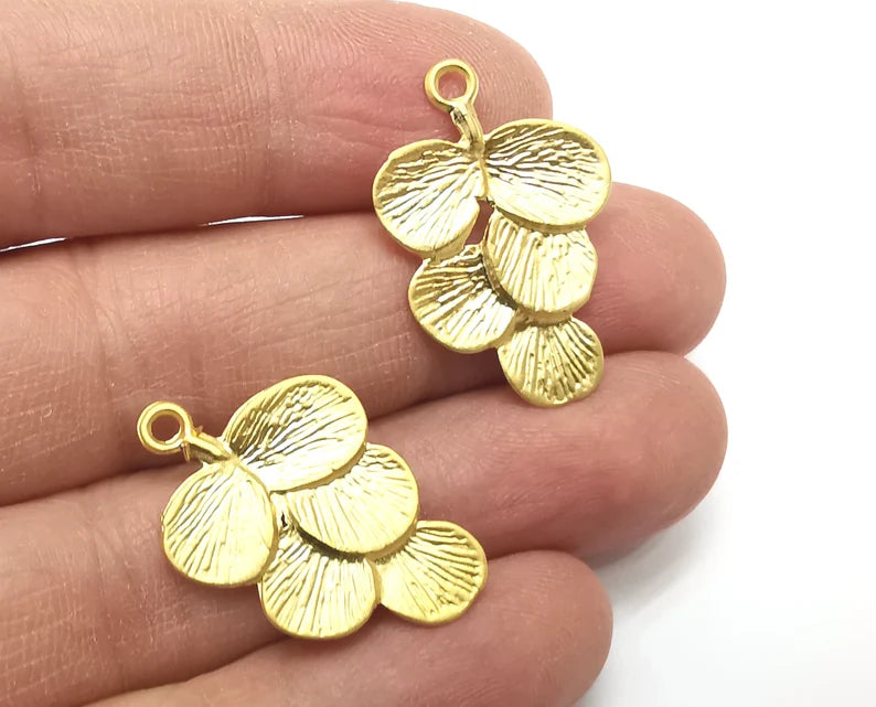 2 Leaf Charms Gold Plated Charms (30x20mm) G27476