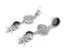 Starfish Scallop Sea Shell Silver Earring Set Base Wire Antique Silver Plated Brass Earring Base (58x15mm)( 10 and 8mm blanks) G27332