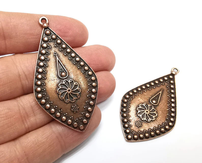 Ethnic Drop Charms Antique Copper Plated Charms (58x32mm) G27529