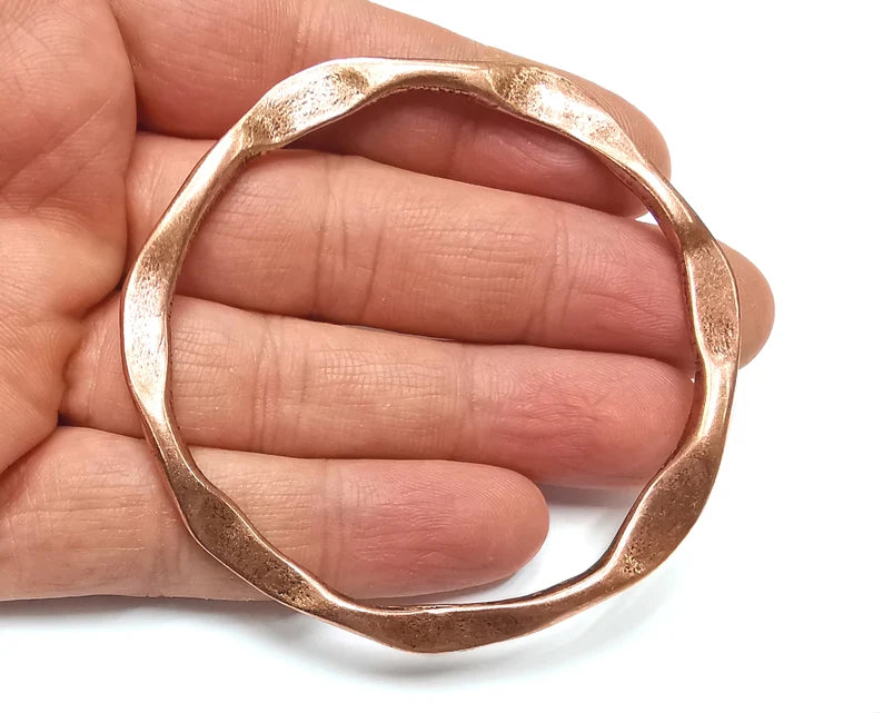 Hammered Circle Findings Connector Antique Copper Plated (73mm) G27530