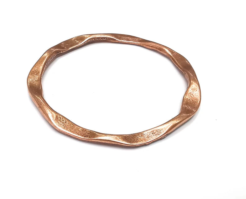 Hammered Circle Findings Connector Antique Copper Plated (73mm) G27530