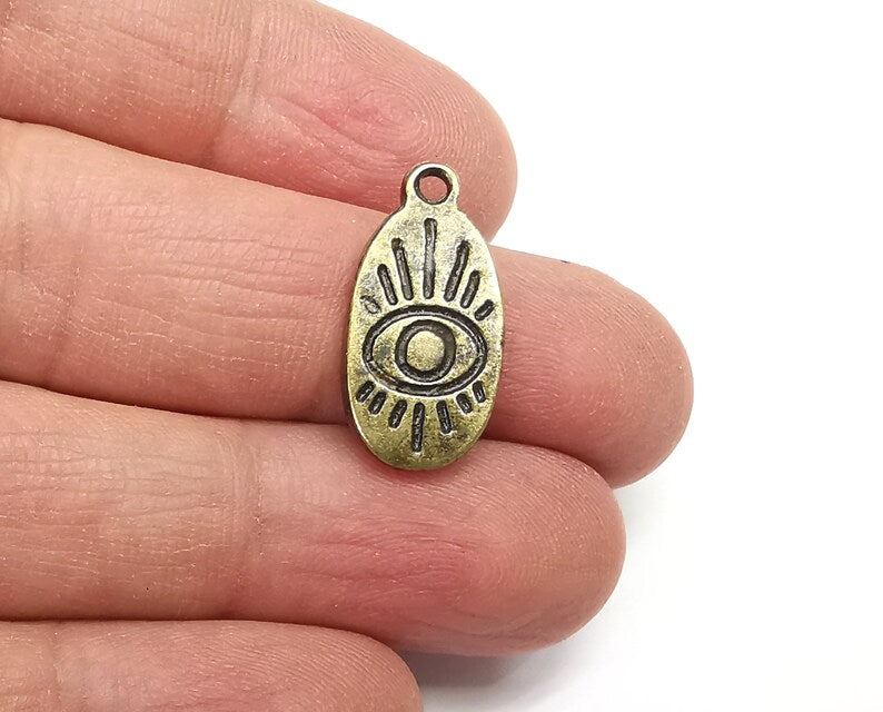 5 Eye Charms Antique Bronze Plated Charms (24x12mm) G29363