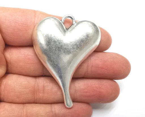 Heart Pendant Antique Silver Plated Pendant (58x41mm) G27538