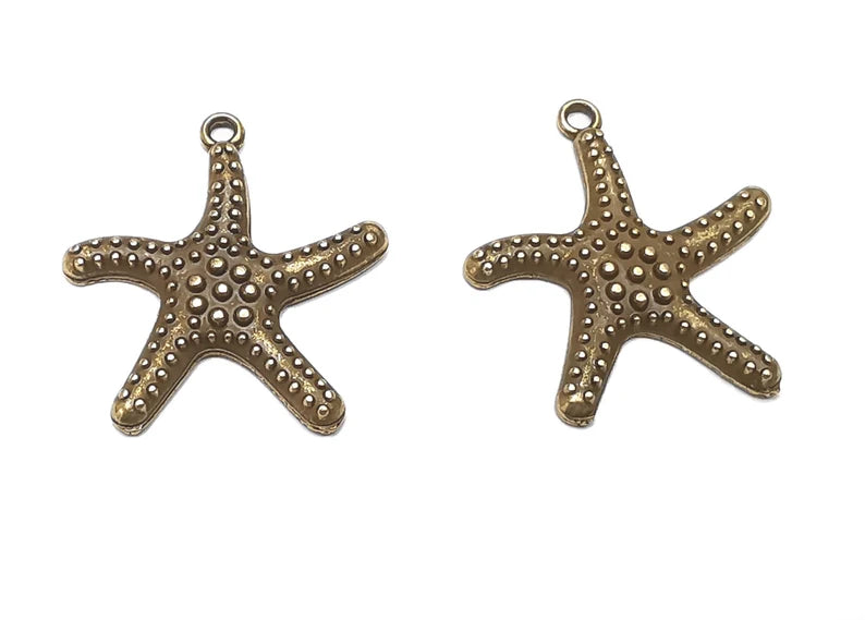 Starfish Charms Antique Bronze Plated Charms (28x26mm) G27543