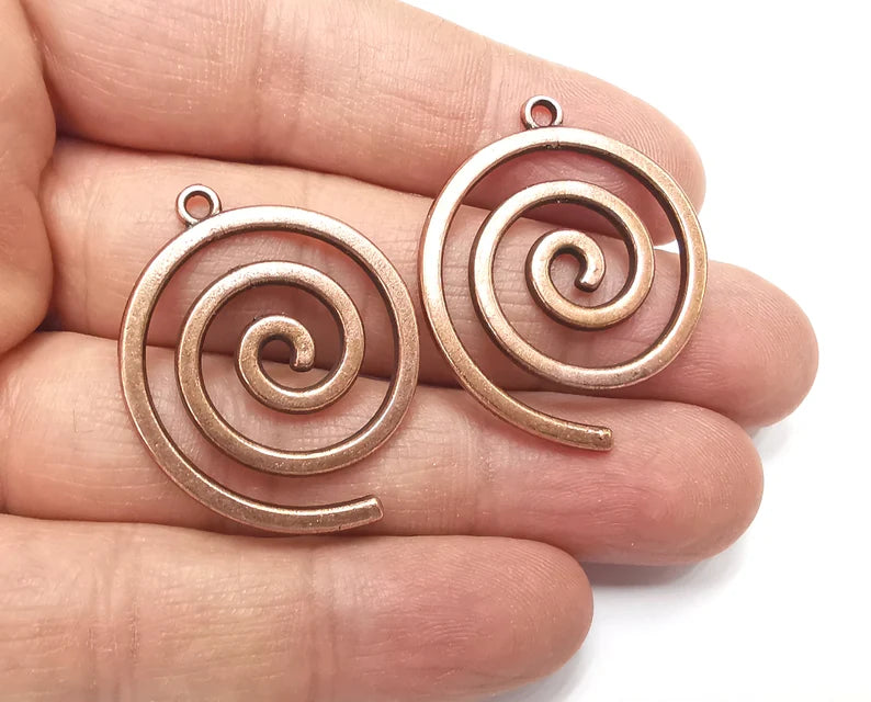 Swirl Spirals Charms Antique Copper Plated Charms (36x30mm) G27547