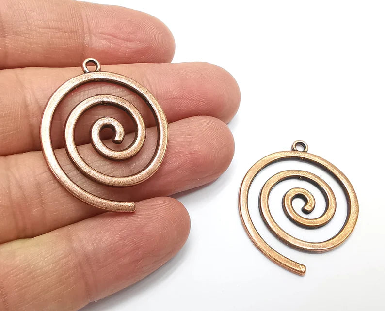 Swirl Spirals Charms Antique Copper Plated Charms (36x30mm) G27547