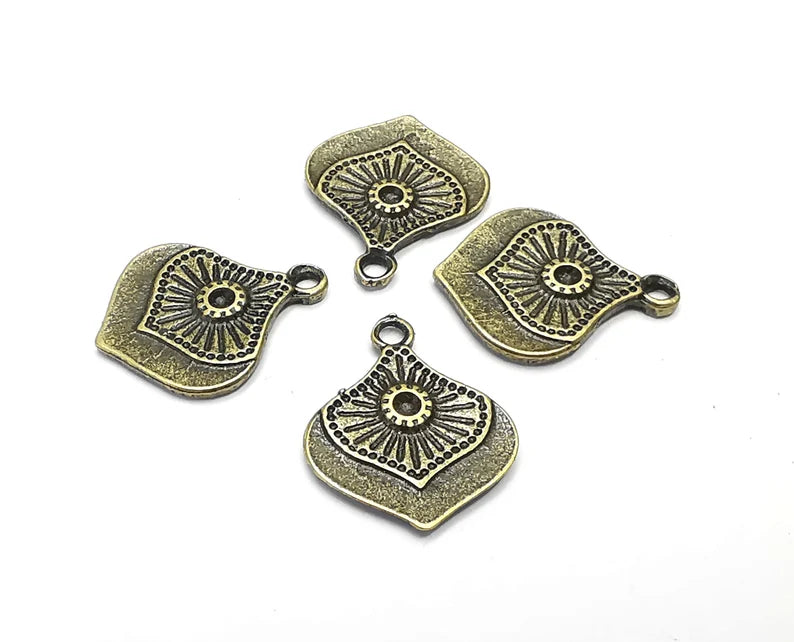 5 Ethnic Charms Antique Bronze Plated Charms (20x16mm) G27378