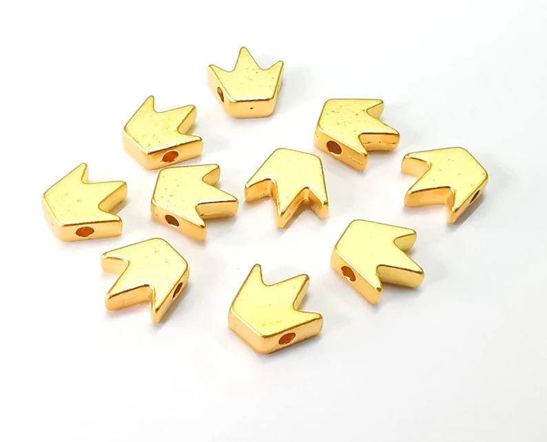 Crown Beads Matte Gold Plated Beads (8x8mm) G27570