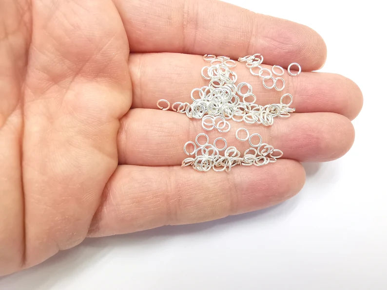 10 Solid Sterling Silver Jumpring (4mm) (Thickness 0.6mm - 22 Gauge) 925 Silver Jumpring Findings G30109
