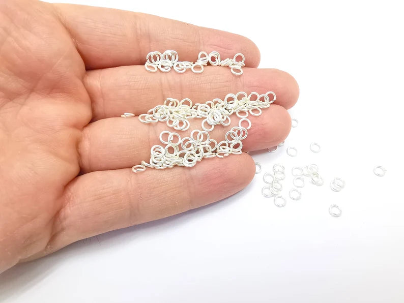 10 Solid Sterling Silver Jumpring (5mm) (Thickness 0.8mm - 20 Gauge) 925 Silver Jumpring Findings G30006