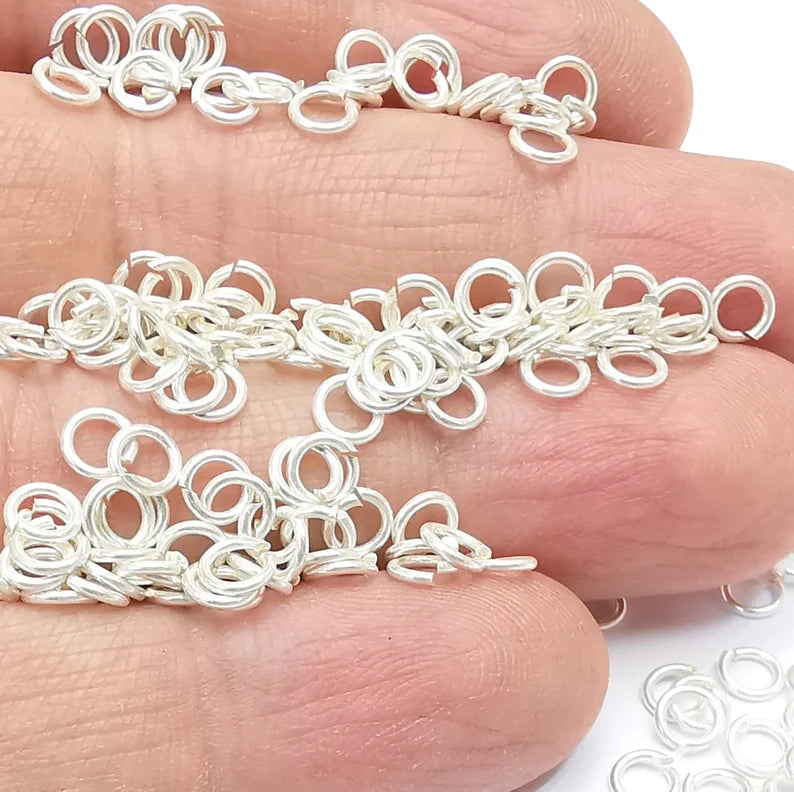 10 Solid Sterling Silver Jumpring (5mm) (Thickness 0.8mm - 20 Gauge) 925 Silver Jumpring Findings G30006