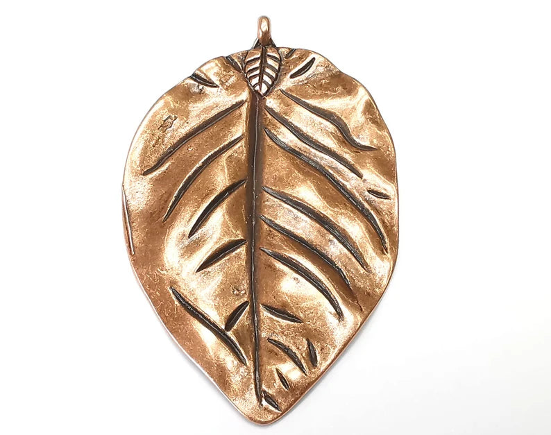 Leaf Pendant Antique Copper Plated Pendant (70x43mm ) G27424