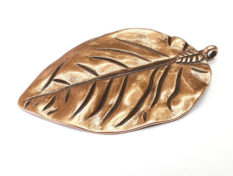 Leaf Pendant Antique Copper Plated Pendant (70x43mm ) G27424