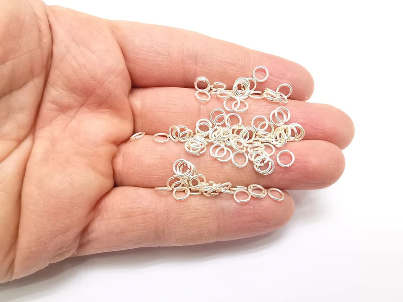 10 Solid Sterling Silver Jumpring (6mm) (Thickness 0.8mm - 20 Gauge) 925 Silver Jumpring Findings G30202