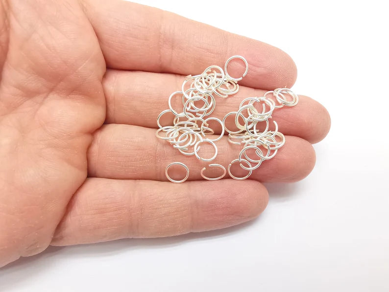 10 Solid Sterling Silver Jumpring (8mm) (Thickness 0.8mm - 20 Gauge) 925 Silver Jumpring Findings G30170
