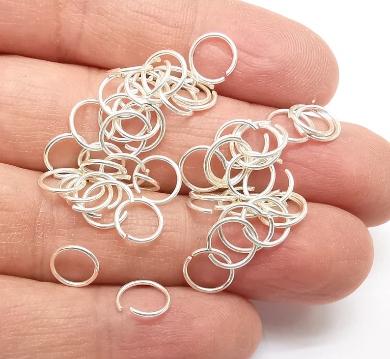 10 Solid Sterling Silver Jumpring (8mm) (Thickness 0.8mm - 20 Gauge) 925 Silver Jumpring Findings G30170