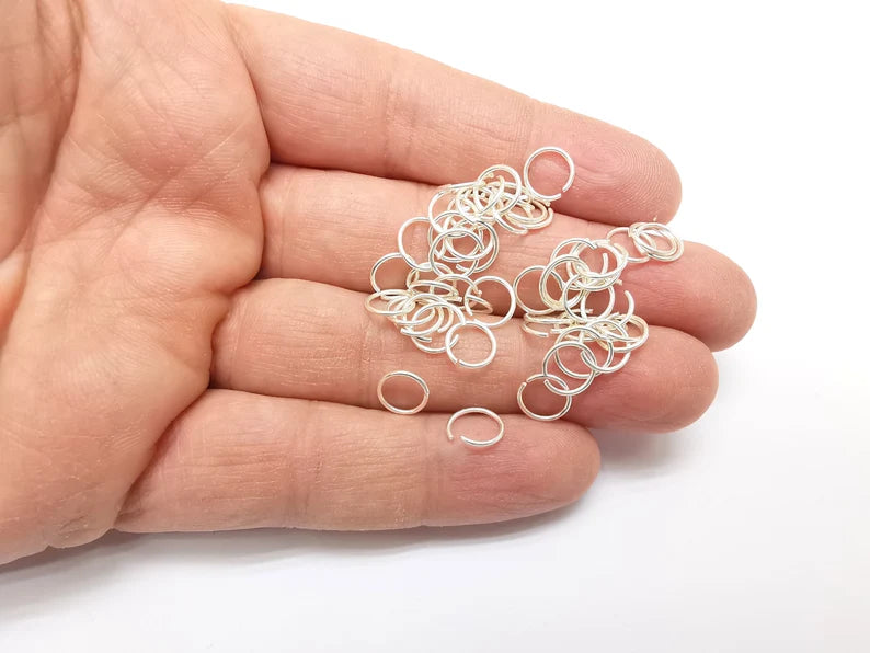10 Solid Sterling Silver Jumpring (8mm) (Thickness 0.8mm - 20 Gauge) 925 Silver Jumpring Findings G30170