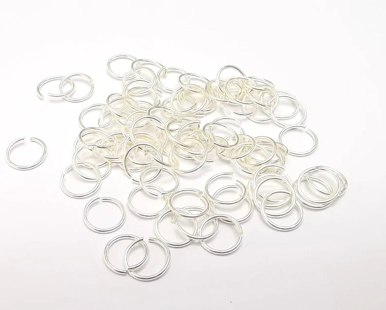 10 Solid Sterling Silver Jumpring (8mm) (Thickness 0.8mm - 20 Gauge) 925 Silver Jumpring Findings G30170