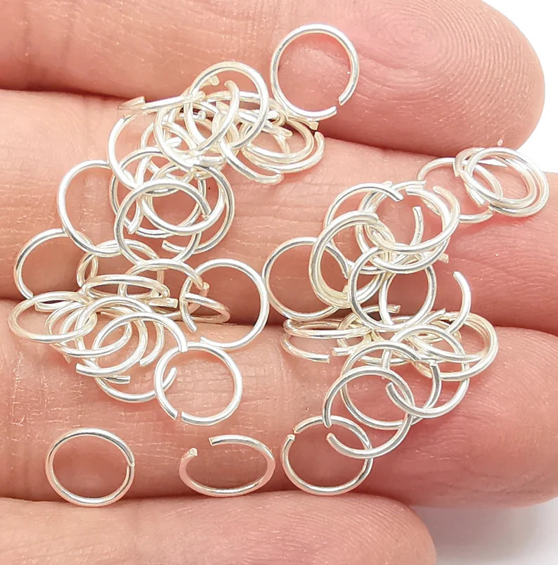 10 Solid Sterling Silver Jumpring (8mm) (Thickness 0.8mm - 20 Gauge) 925 Silver Jumpring Findings G30170