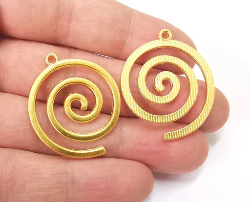 Swirl Spirals Charms Matte Gold Plated Charms (36x30mm) G27589