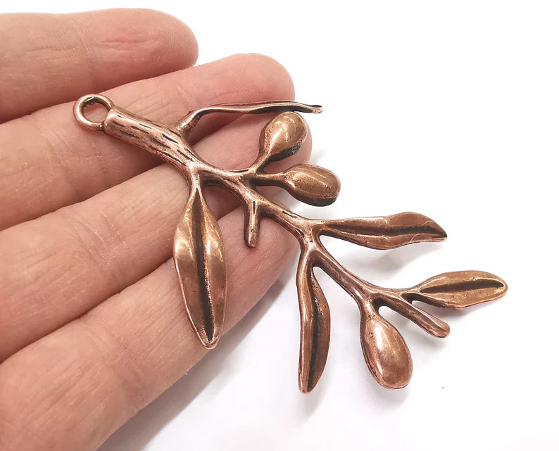 Olives Branch Pendant Antique Copper Plated Pendant (91x58mm) G27597