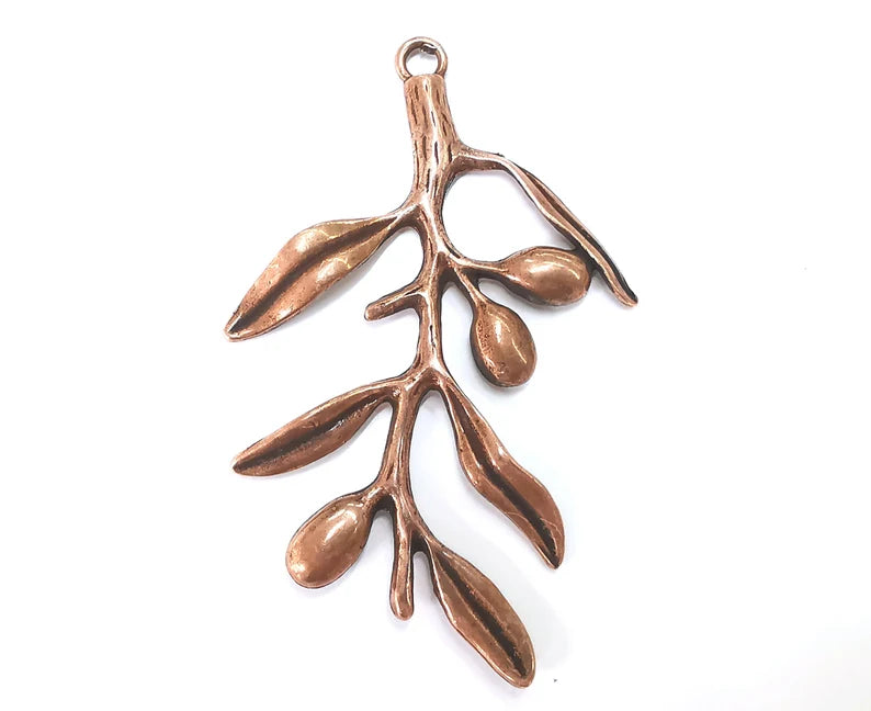 Olives Branch Pendant Antique Copper Plated Pendant (91x58mm) G27597