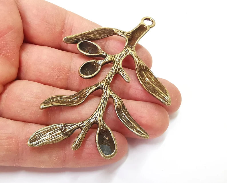 Olives Branch Pendant Antique Bronze Plated Pendant (91x58mm) G27598