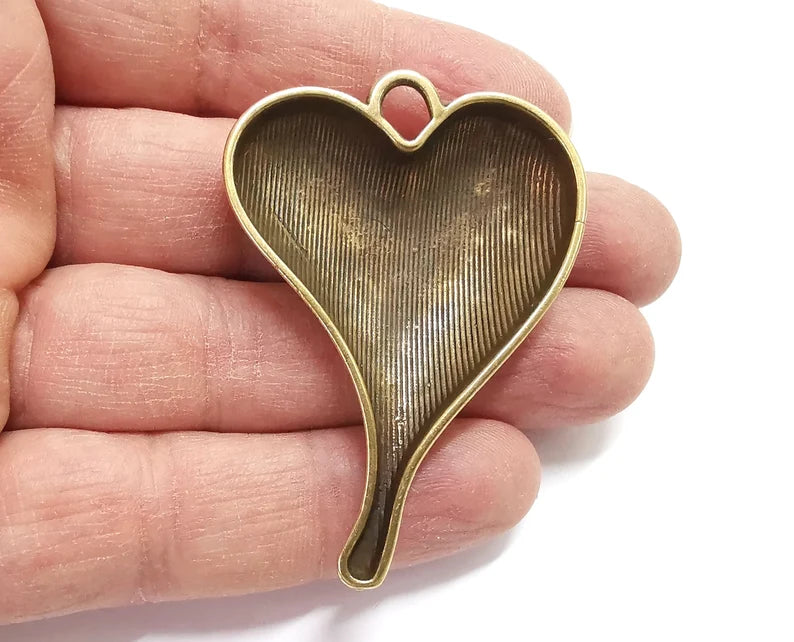 Heart Pendant Antique Bronze Plated Pendant (58x41mm) G27605