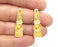 2 Ethnic Charms Gold Plated Charms (34x10mm) G27481