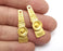 2 Ethnic Charms Gold Plated Charms (34x10mm) G27481