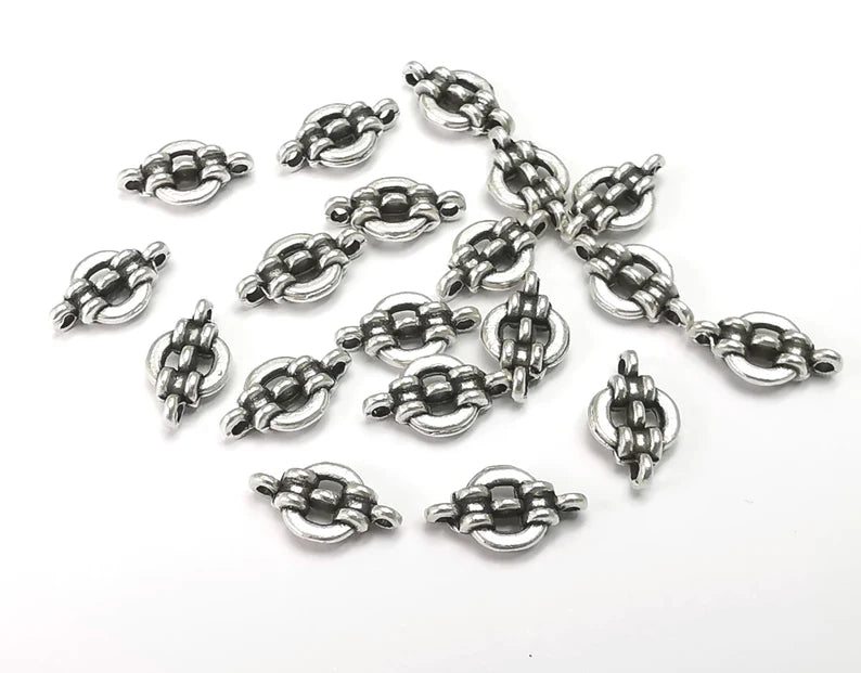 Chain Shape Connector Findings Antique Silver Plated Findings (12x7mm) G27626