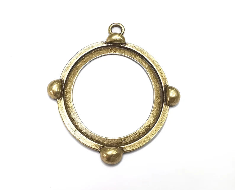 Oval Pendant Blank Antique Bronze Plated Pendant (45x40mm Blank) G27526