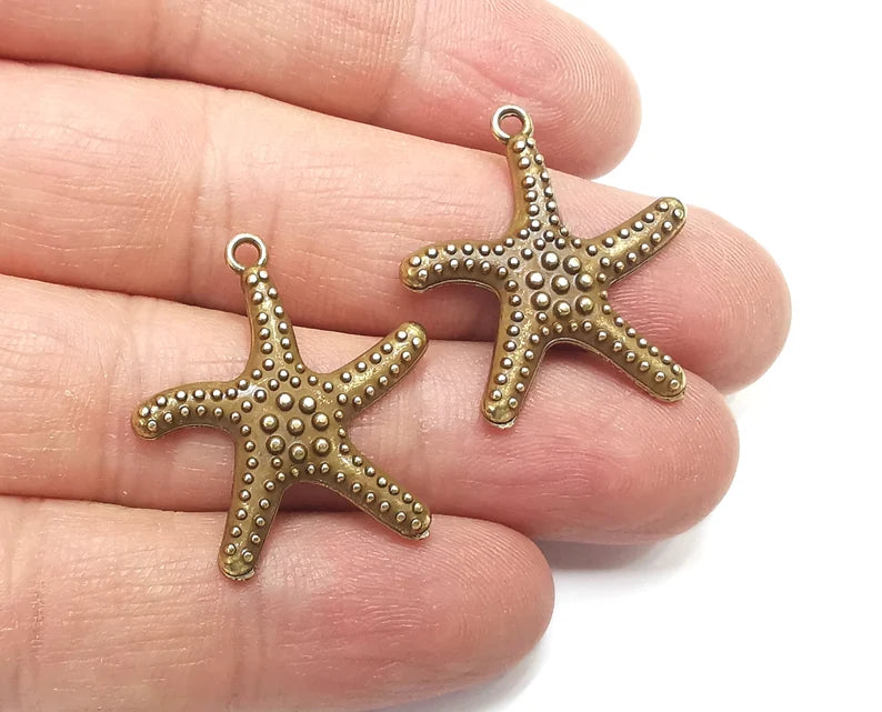 Starfish Charms Antique Bronze Plated Charms (28x26mm) G27543