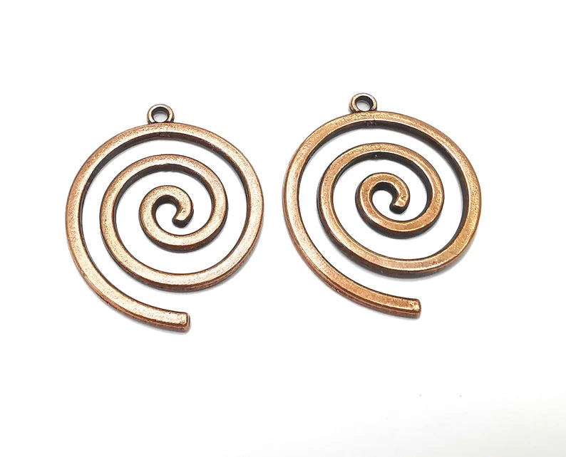 Swirl Spirals Charms Antique Copper Plated Charms (36x30mm) G27547