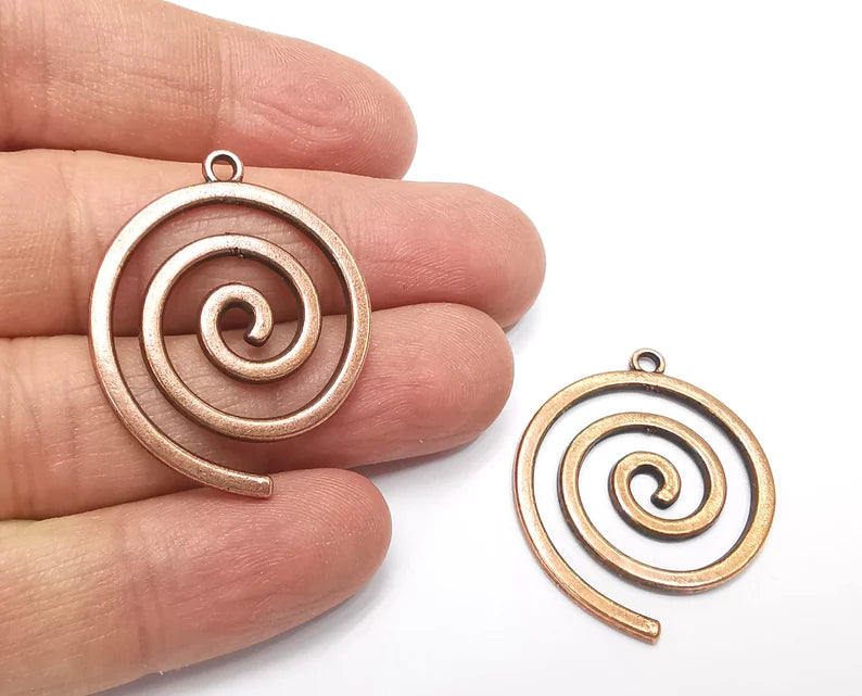 Swirl Spirals Charms Antique Copper Plated Charms (36x30mm) G27547