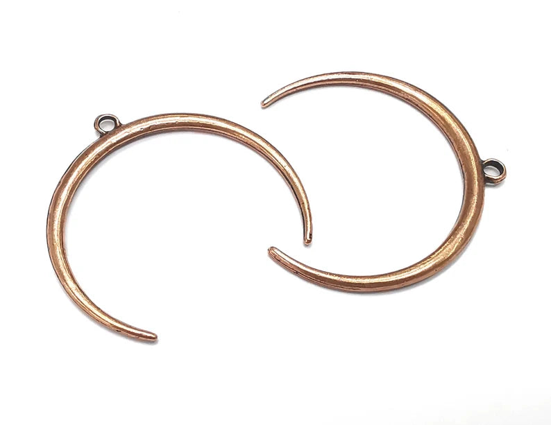 Crescent Moon Charms Antique Copper Plated Charms (38mm) G27548