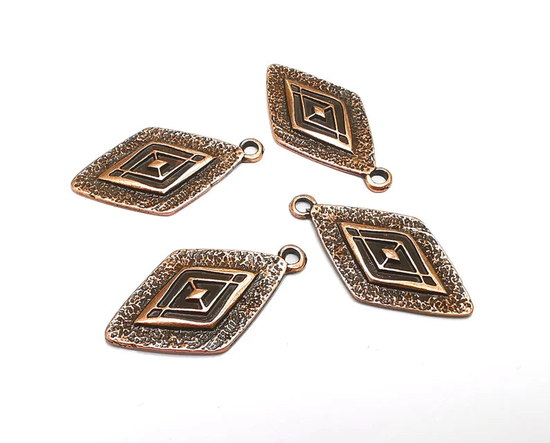 Rhombus Charms Antique Copper Plated Charms (29x16mm) G27555