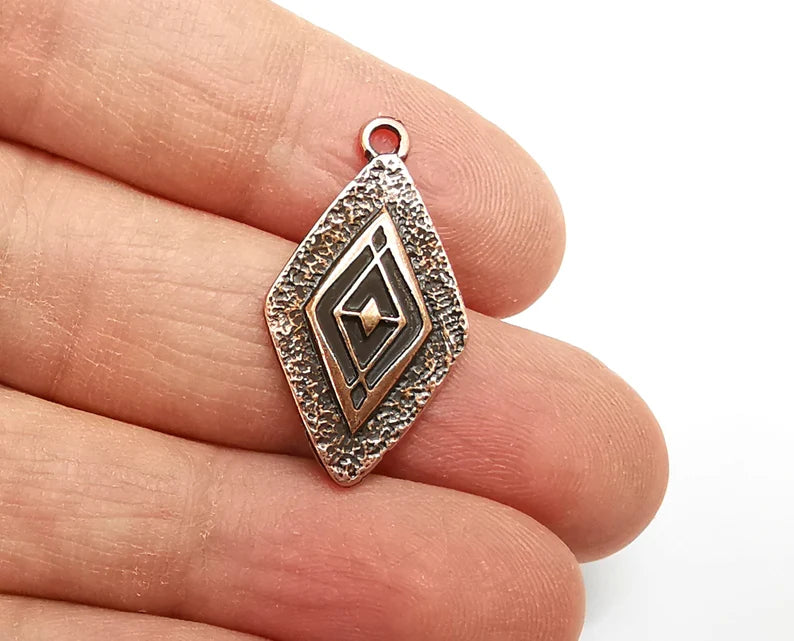 Rhombus Charms Antique Copper Plated Charms (29x16mm) G27555