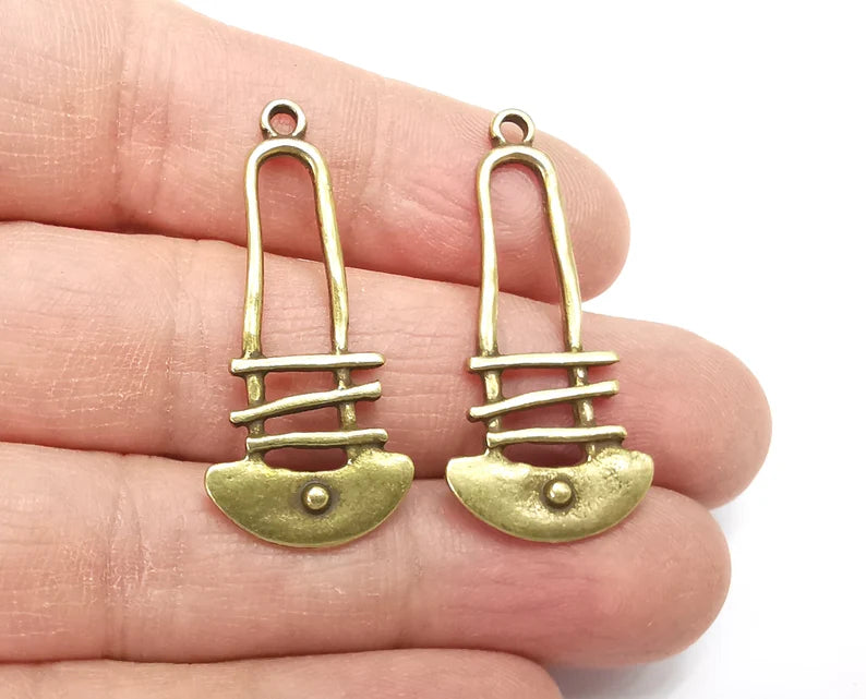 Ethnic Charms Antique Bronze Plated Charms (40x18mm) G27712