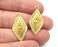Ethnic Rhombus Gold charm Gold plated charms (29x16mm) G27723