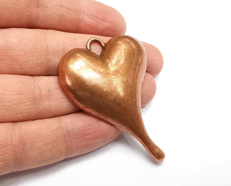 Heart Pendant Antique Copper Plated Pendant (58x41mm) G27567