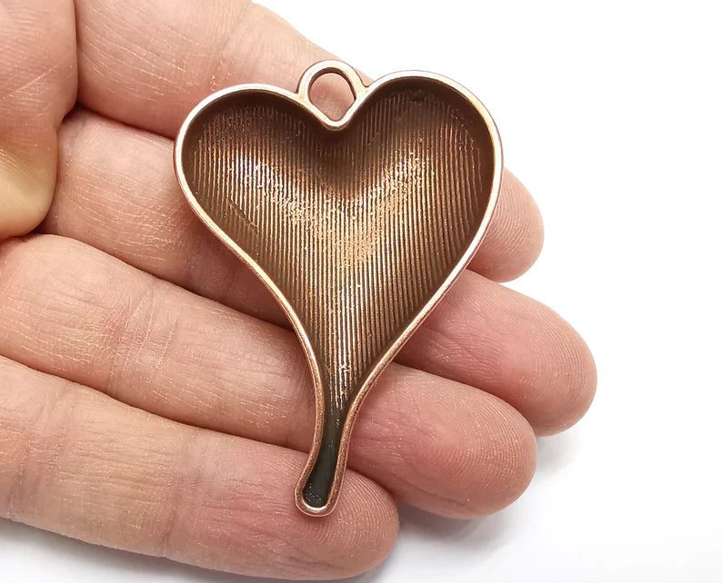 Heart Pendant Antique Copper Plated Pendant (58x41mm) G27567