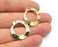 Wavy Brushed Disc Charms Shiny Gold Plated Charms (24x23mm) G27728