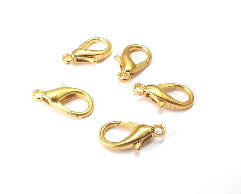 Lobster Clasps Findings Jewelry Components Matte Gold Plated Metal (16x8mm) G27573