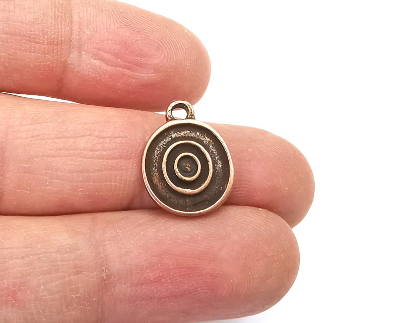 Round Circles Charms Antique Copper Plated Charms (17x13mm) G27734