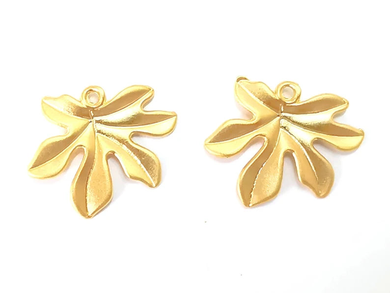 Leaf Charms Gold Plated Charms (24x21mm) G27587