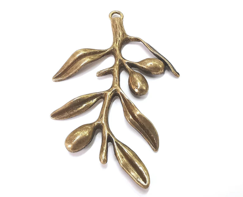 Olives Branch Pendant Antique Bronze Plated Pendant (91x58mm) G27598